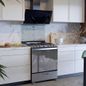 Combo Estufa de Gas Xpert Air Cooking de piso Gris + Campana decorativa 30"