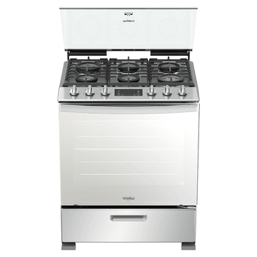 Estufa de Gas Side Door De Piso 30" con 6 quemadores Gris WFR7400S 1