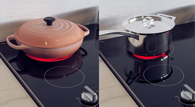 Hierve 40% más rápido con FlexHeat™ Dual Radiant Element 