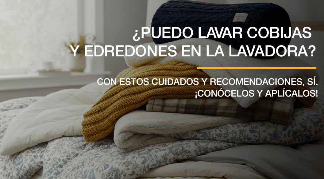 ¿Puedo lavar cobijas y edredones en la lavadora?